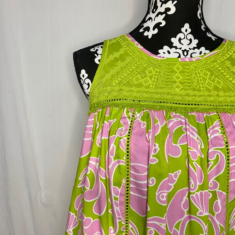 Crown & Ivy - Lime and Pink Seaside Tank Top